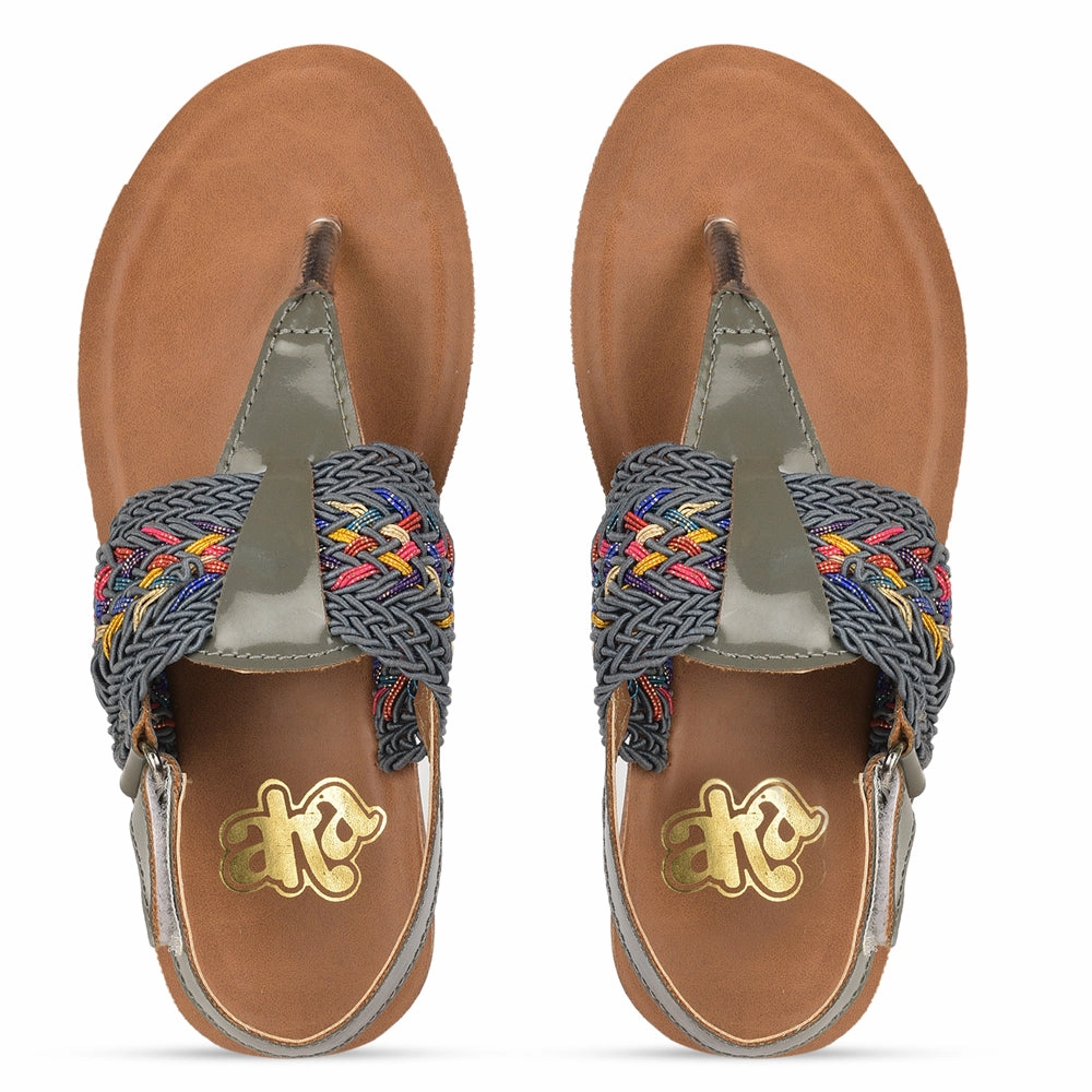 AHA Casual Grey Sandals For Kids DOLLY-9 By Liberty