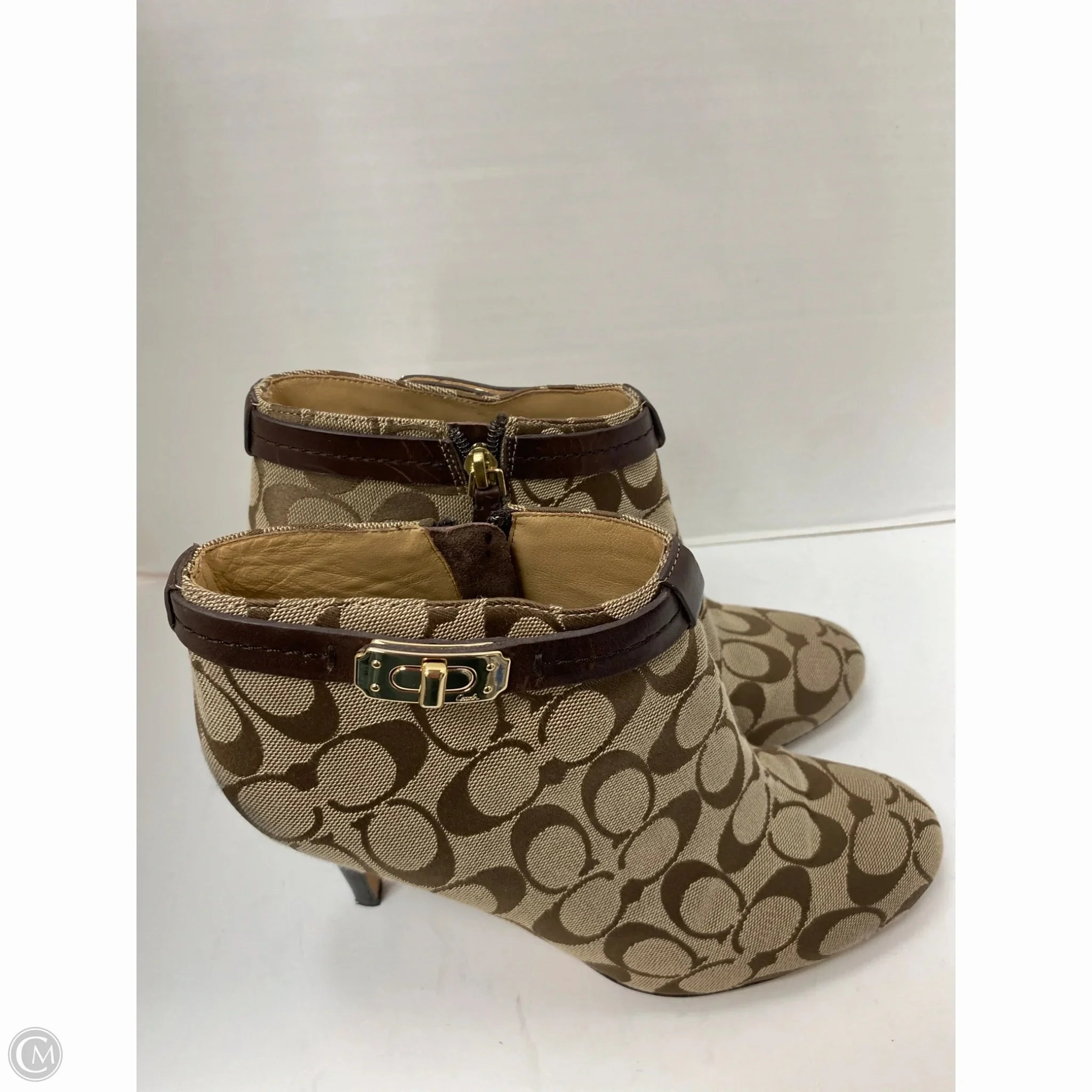 Boots Designer By Coach In Brown, Size: 9