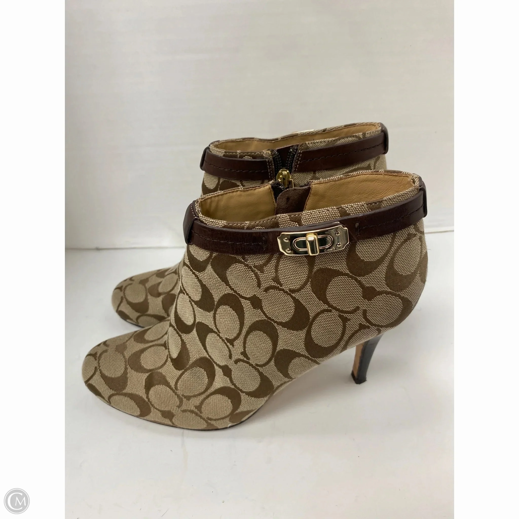 Boots Designer By Coach In Brown, Size: 9