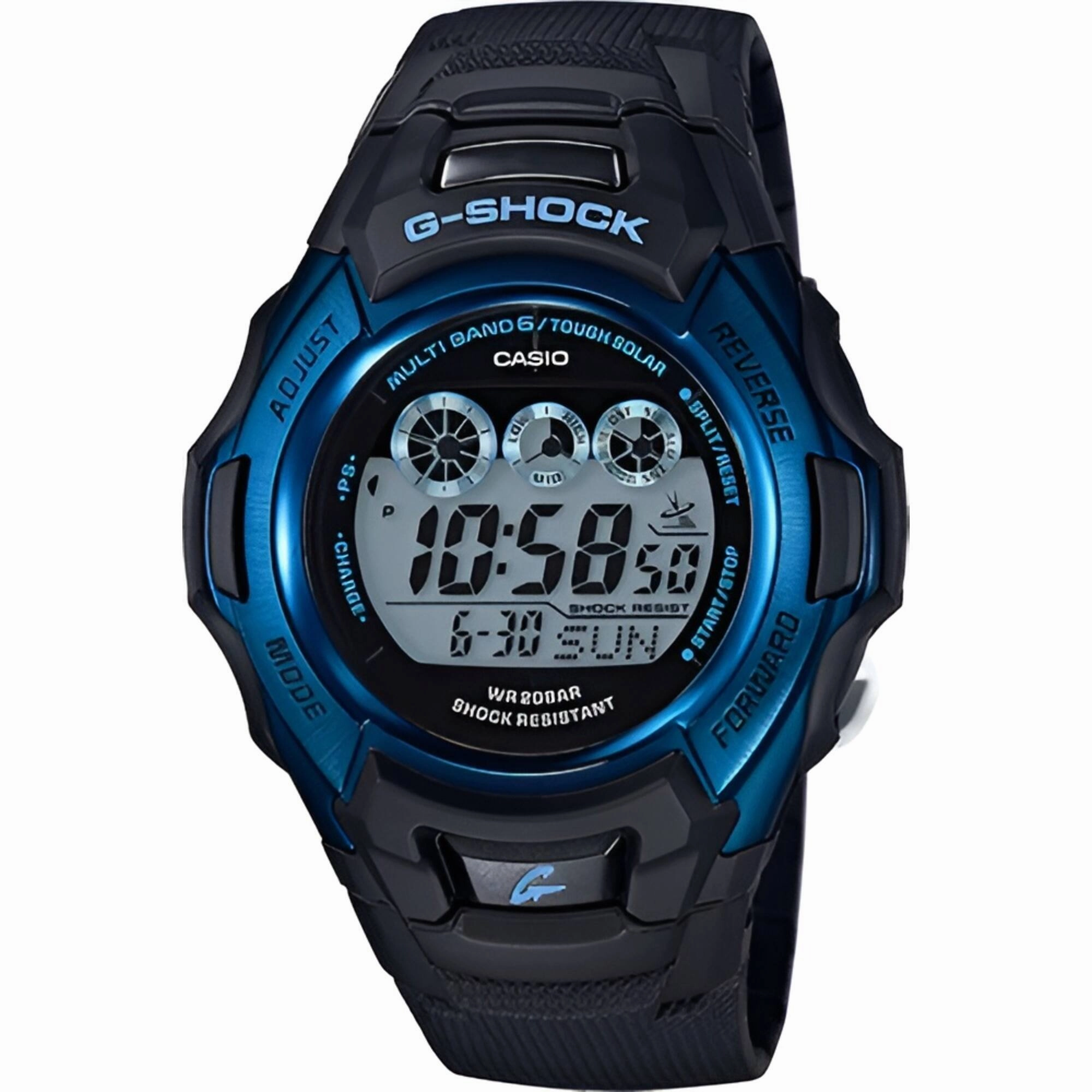 Casio Men's Digital Watch - G-Shock World Time Black Resin Strap Alarm | GWM500F-2