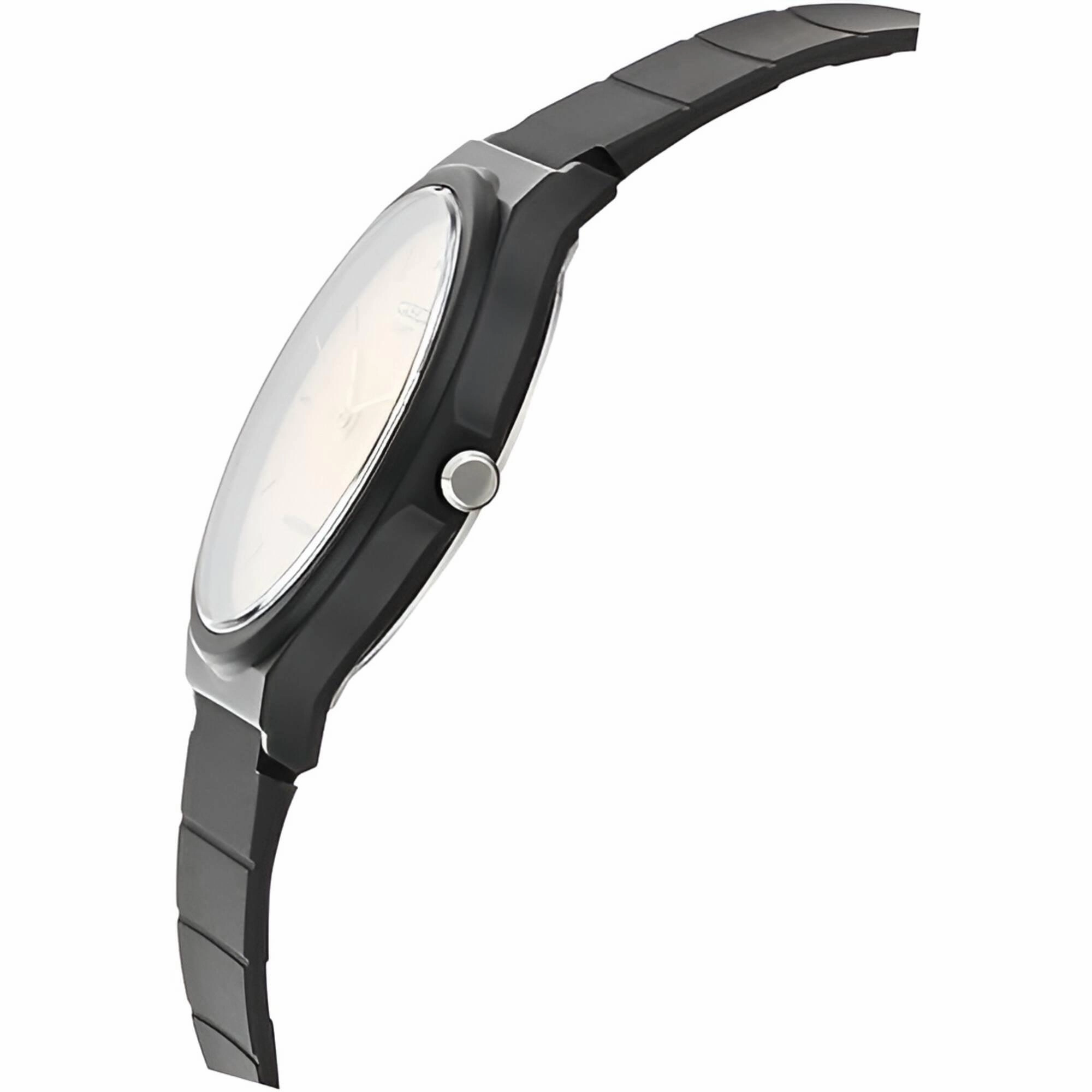 Casio Men's Watch - Classic Quartz Gold Tone Dial Black Resin Strap | MQ24-9E