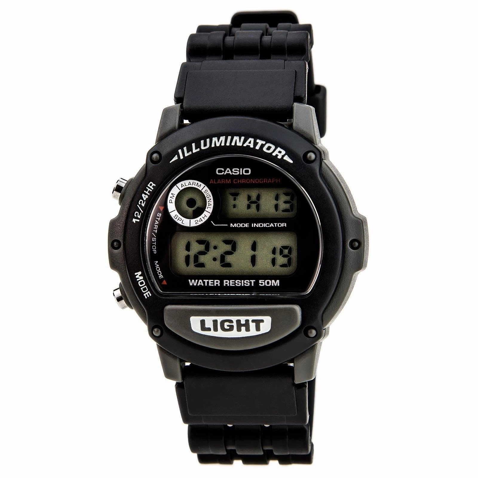 Casio Men's Watch - Illuminator Sports Digital Black and Grey Case Strap | W-87H-1VH