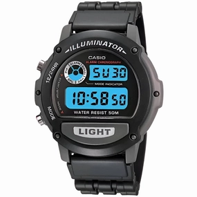 Casio Men's Watch - Illuminator Sports Digital Black and Grey Case Strap | W-87H-1VH