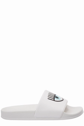 Chiara Ferragni Logo Printed Open-Toe Pool Slides