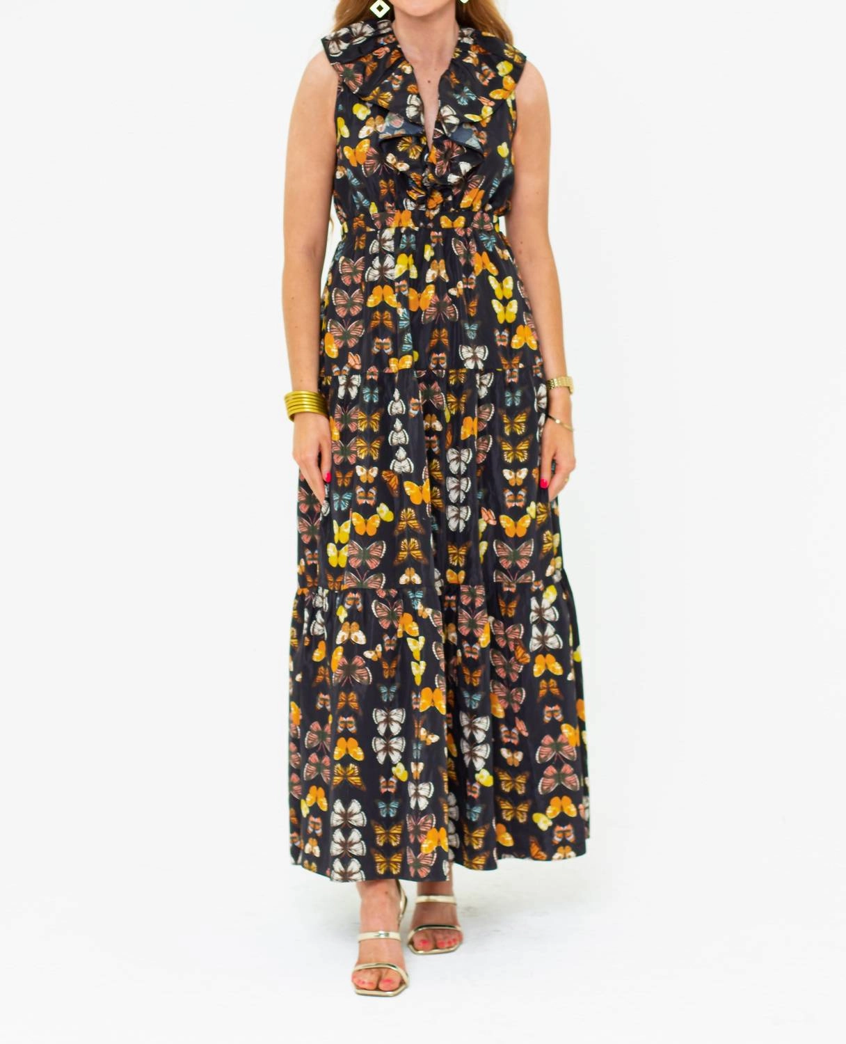 Crawford Ruffle Dress In Mariposa