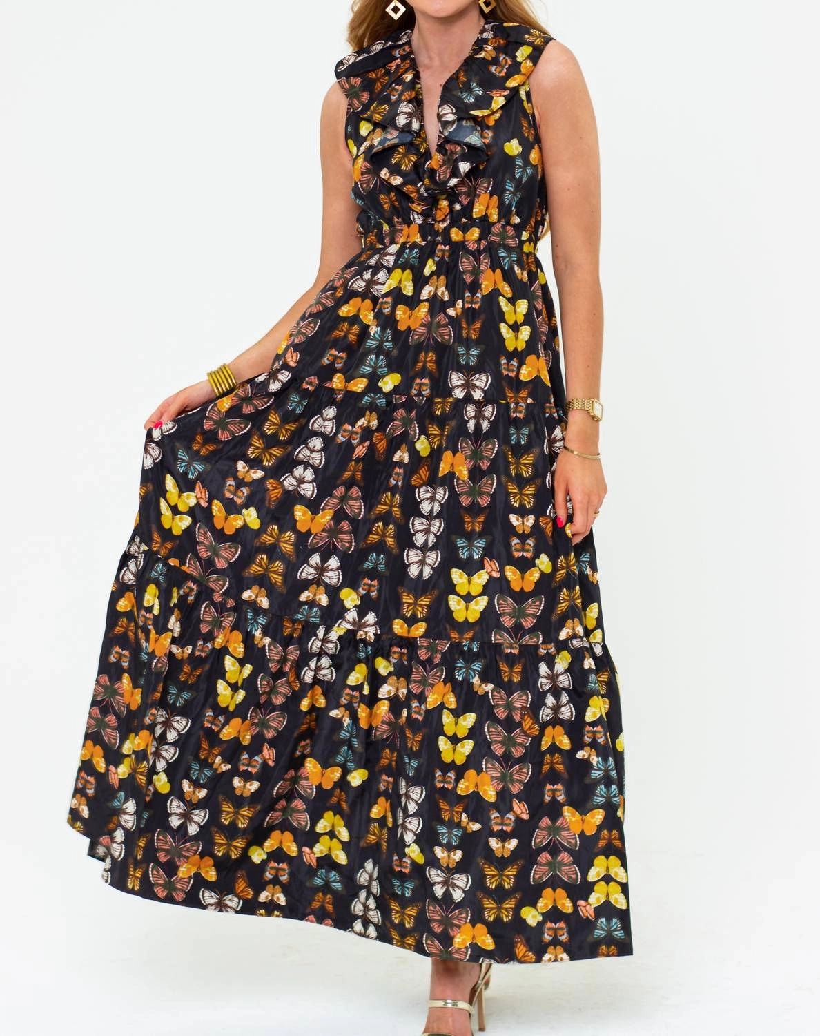 Crawford Ruffle Dress In Mariposa