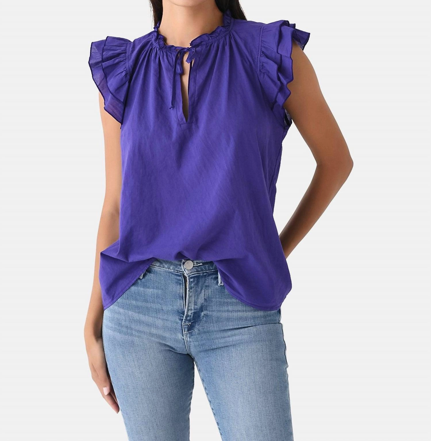 Dreamy Ruffle Top In Purple