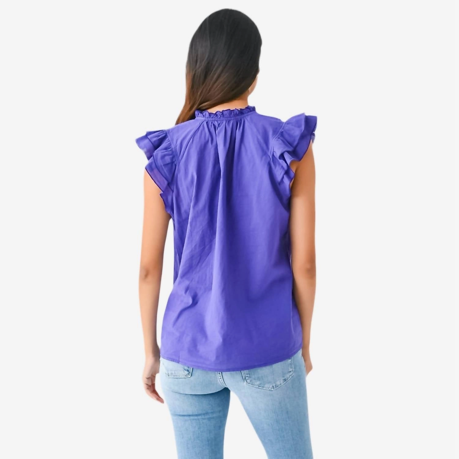 Dreamy Ruffle Top In Purple