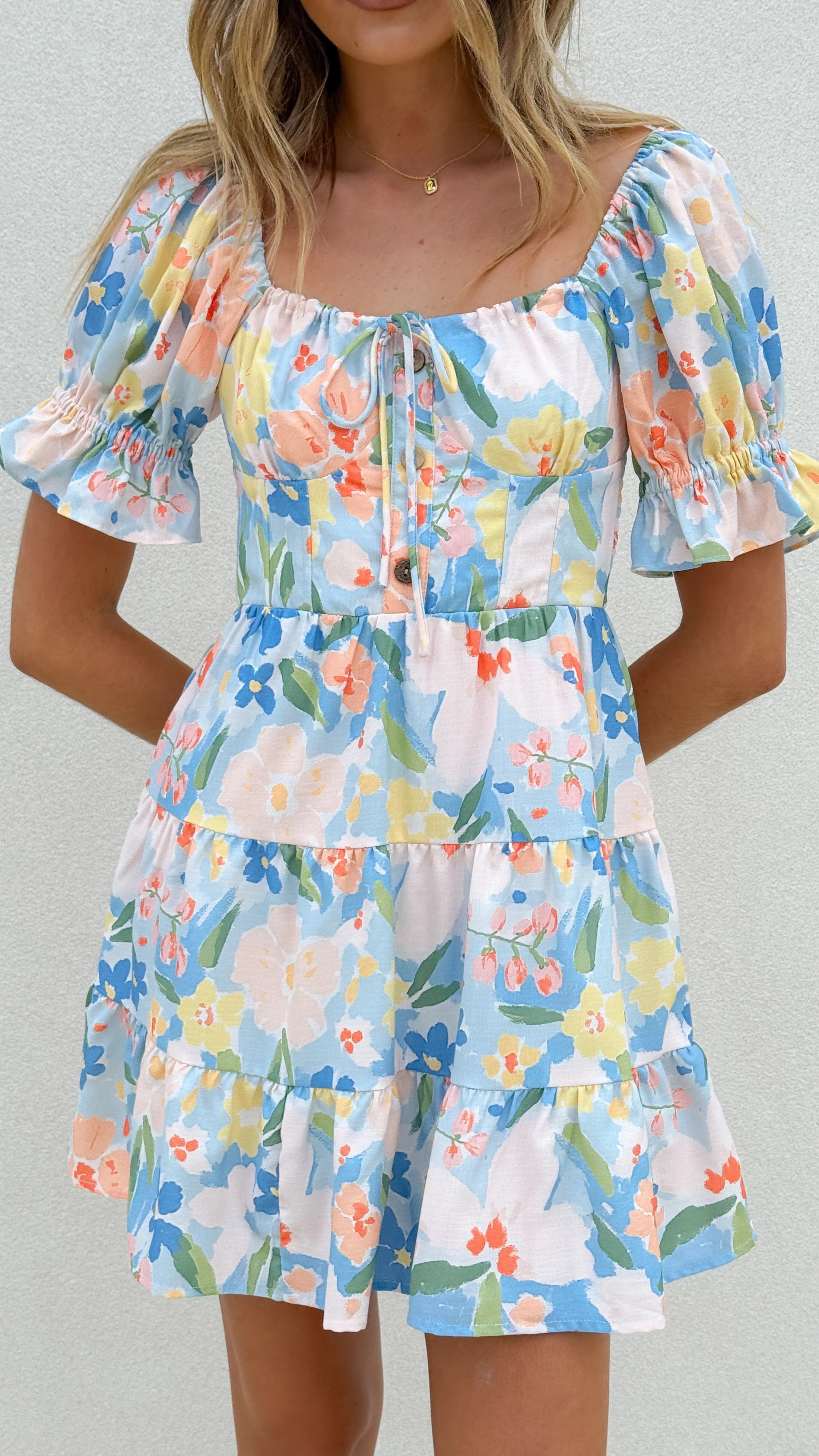 Eve Mini Dress - Blue Summer