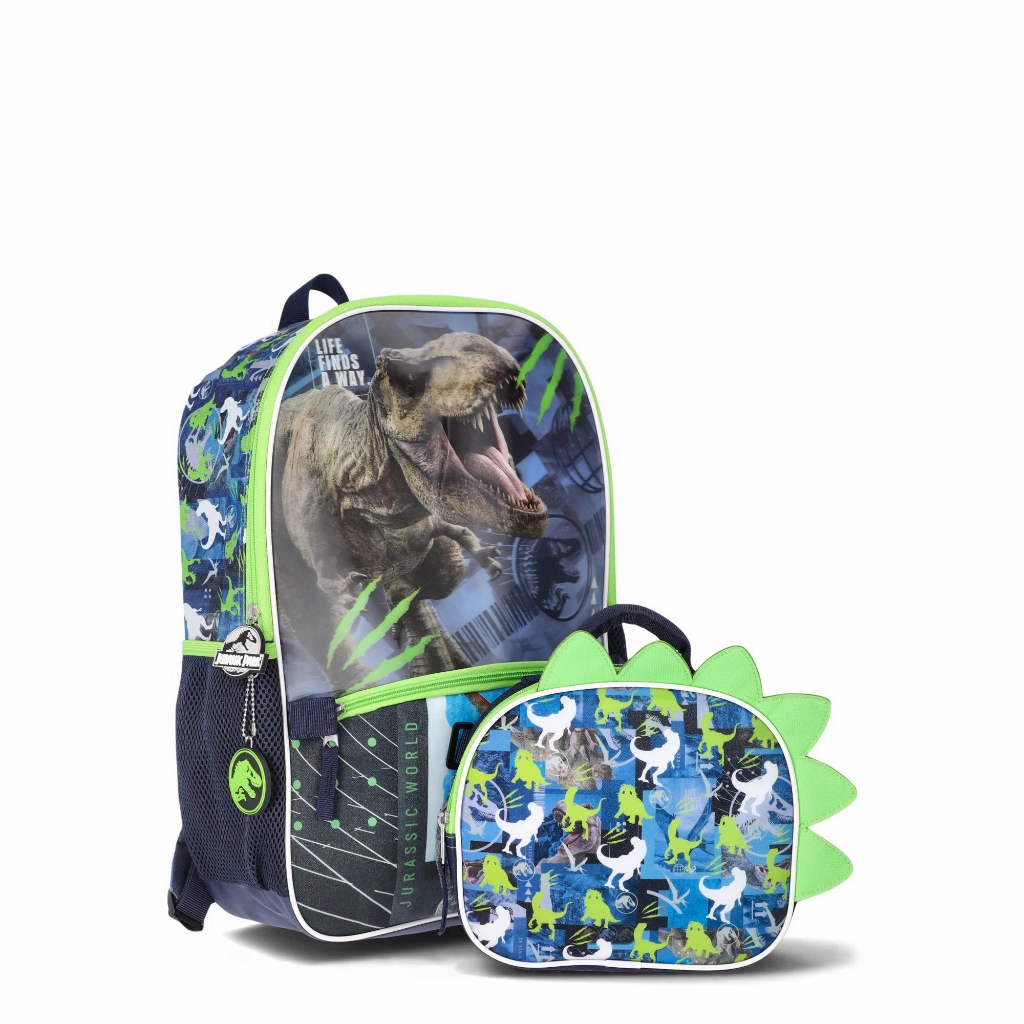 Fast Forward JRCFL37-W Universal Studio Jurassic Boys 17 Inch Backpack with Lunch Box, 2-Piece Set, Green