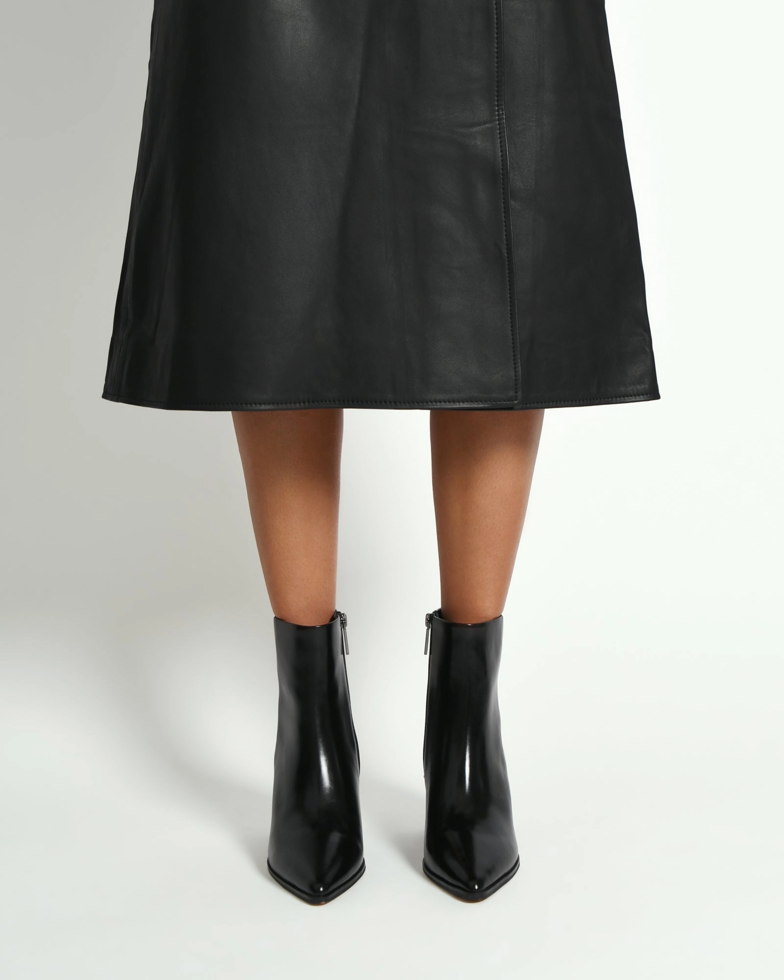 FREDDIE MID ANKLE BOOTS BLACK LEATHER