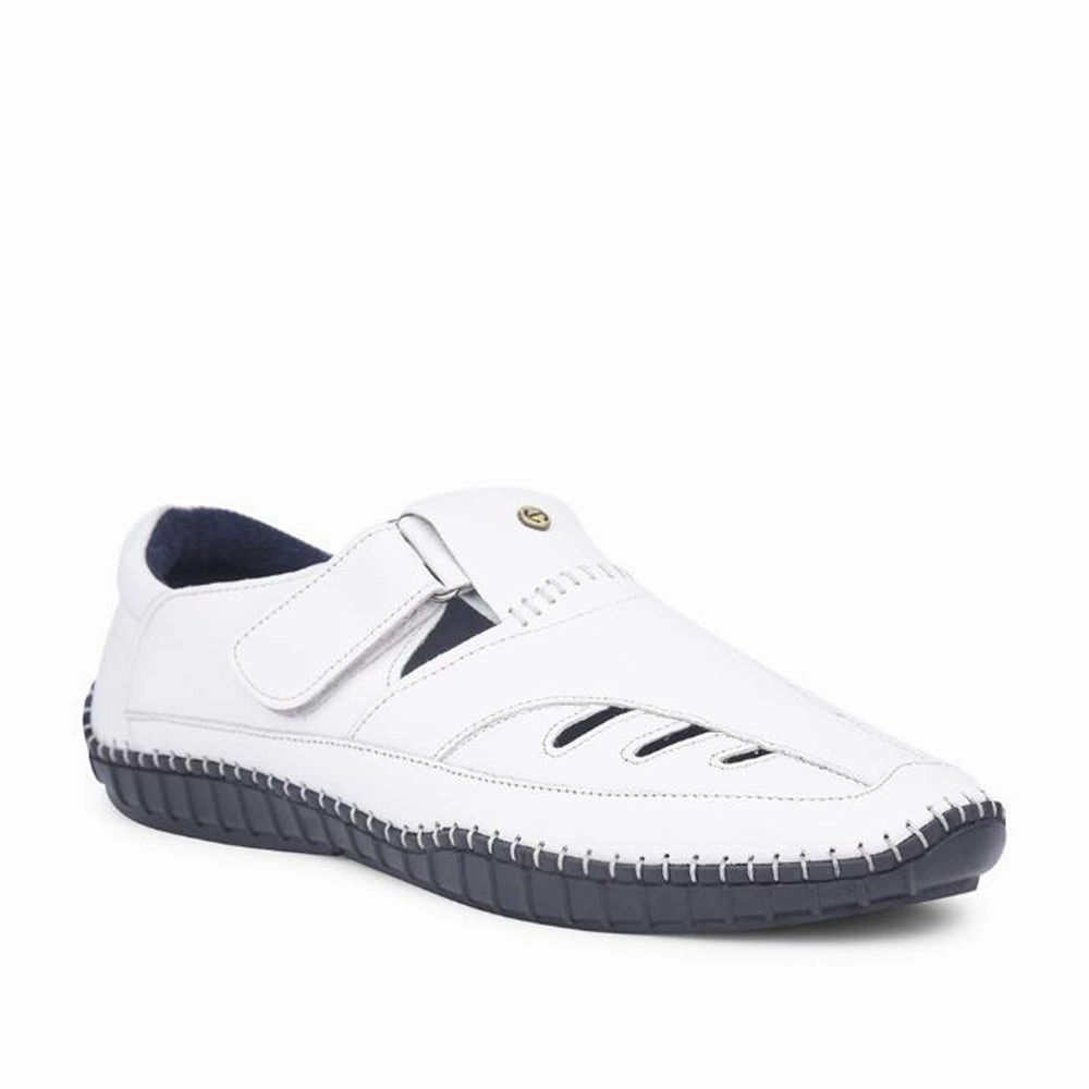 Healers White Casual Buckle Sandal For Men JPL-205 By Liberty