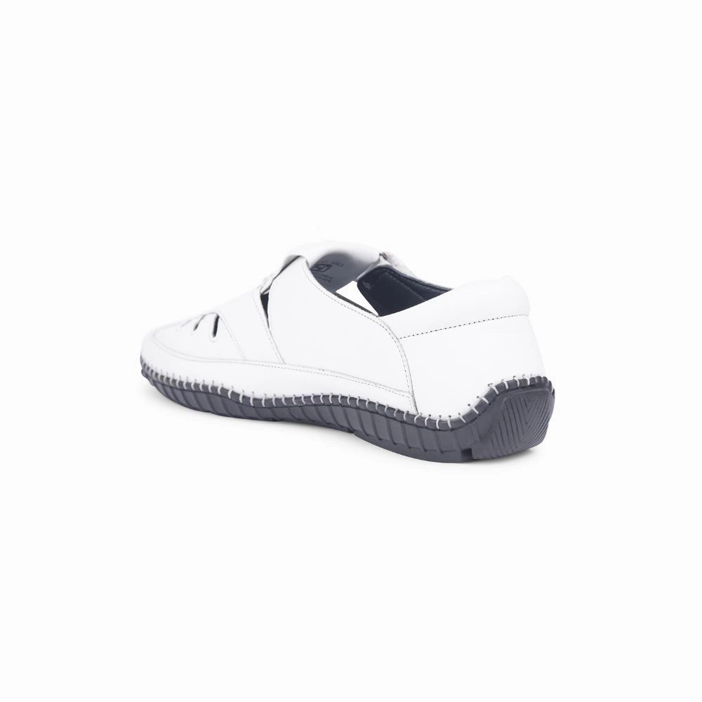 Healers White Casual Buckle Sandal For Men JPL-205 By Liberty
