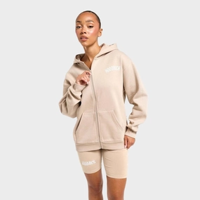 Hoodrich Women's Storm Full Zip Hoodie Oxford Tan / White