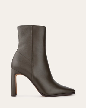 JEMIMA HIGH ANKLE BOOTS DARK OLIVE LEATHER