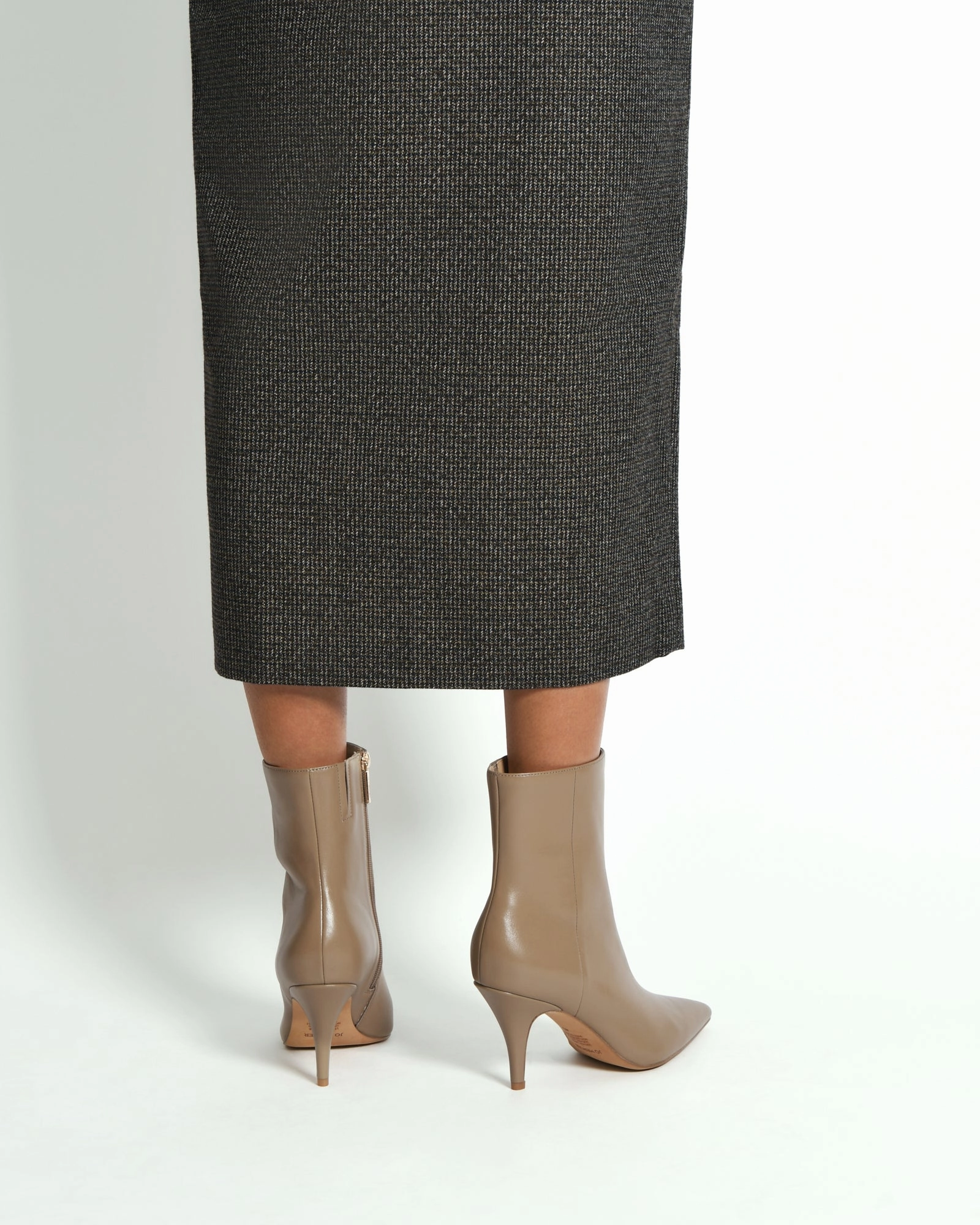 LOTTIE HIGH ANKLE BOOTS TAUPE LEATHER