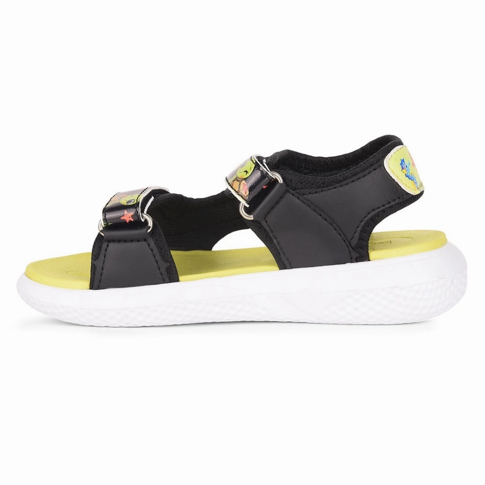 Lucy & Luke Black Casual Sandal For Kids HIPPO-51 By Liberty