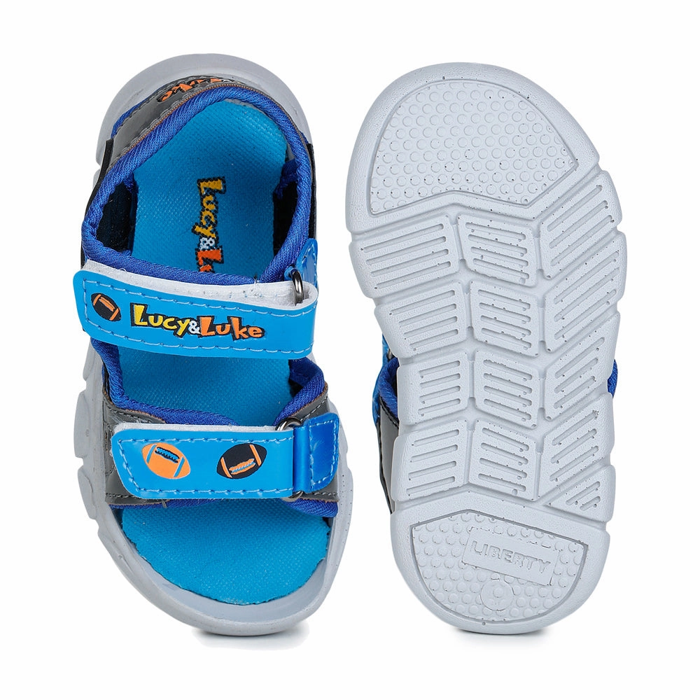 Lucy & Luke (Blue) Casual Sandal For Kids FLYNN-11 By Liberty