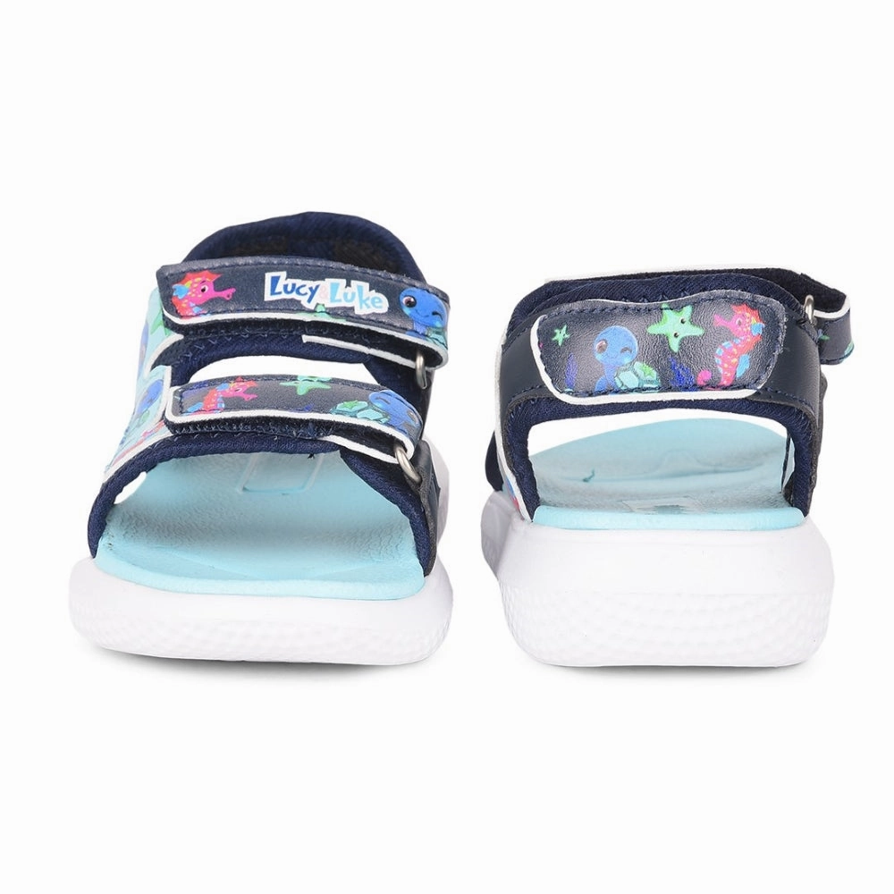 Lucy & Luke  Navy Blue Casual Sandal For Kids HIPPO-51 By Liberty