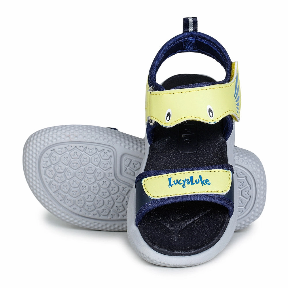 Lucy & Luke Yellow Casual Sandal For Kids HIPPO-1 By Liberty