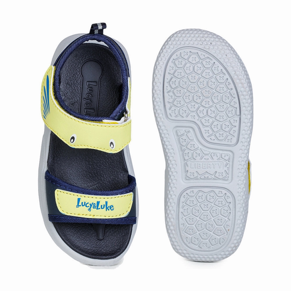 Lucy & Luke Yellow Casual Sandal For Kids HIPPO-1 By Liberty