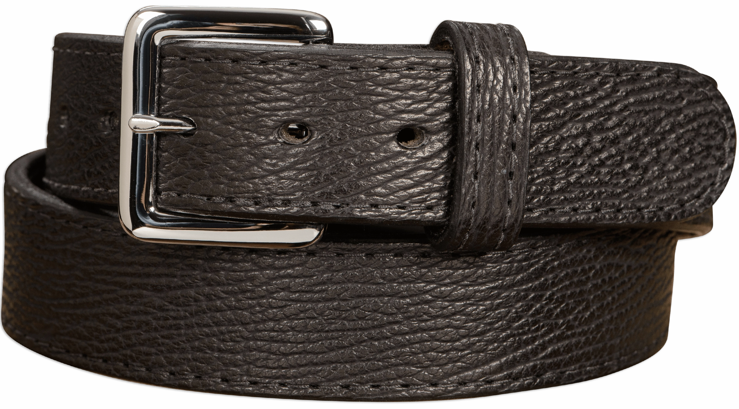 Men's Black Shark Leather Belt