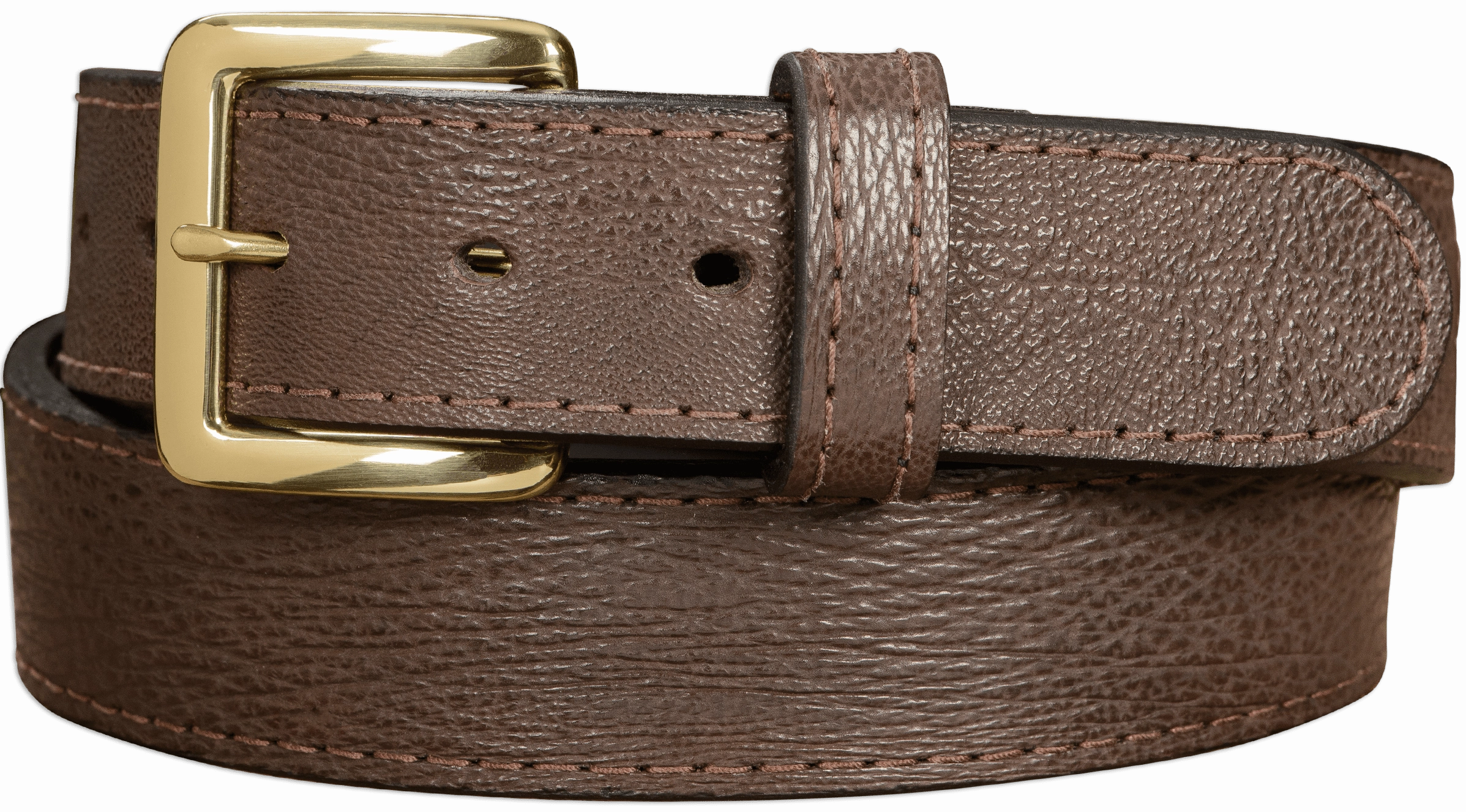 Men's Brown Shark Leather Belt
