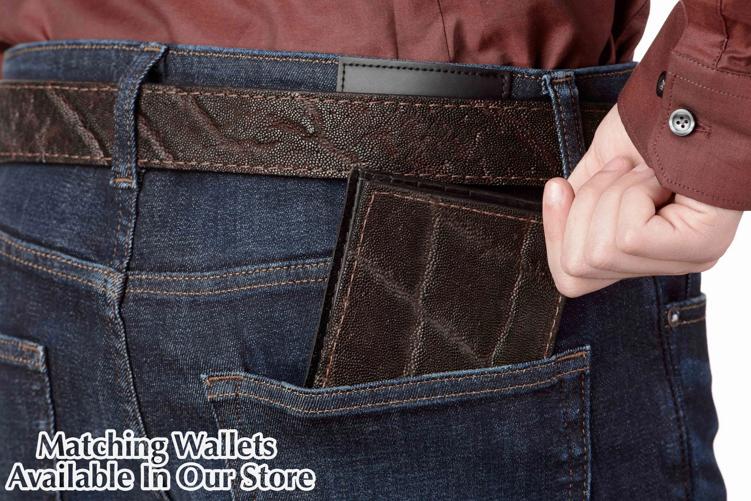 Men's Dark Brown Elephant Leather Belt