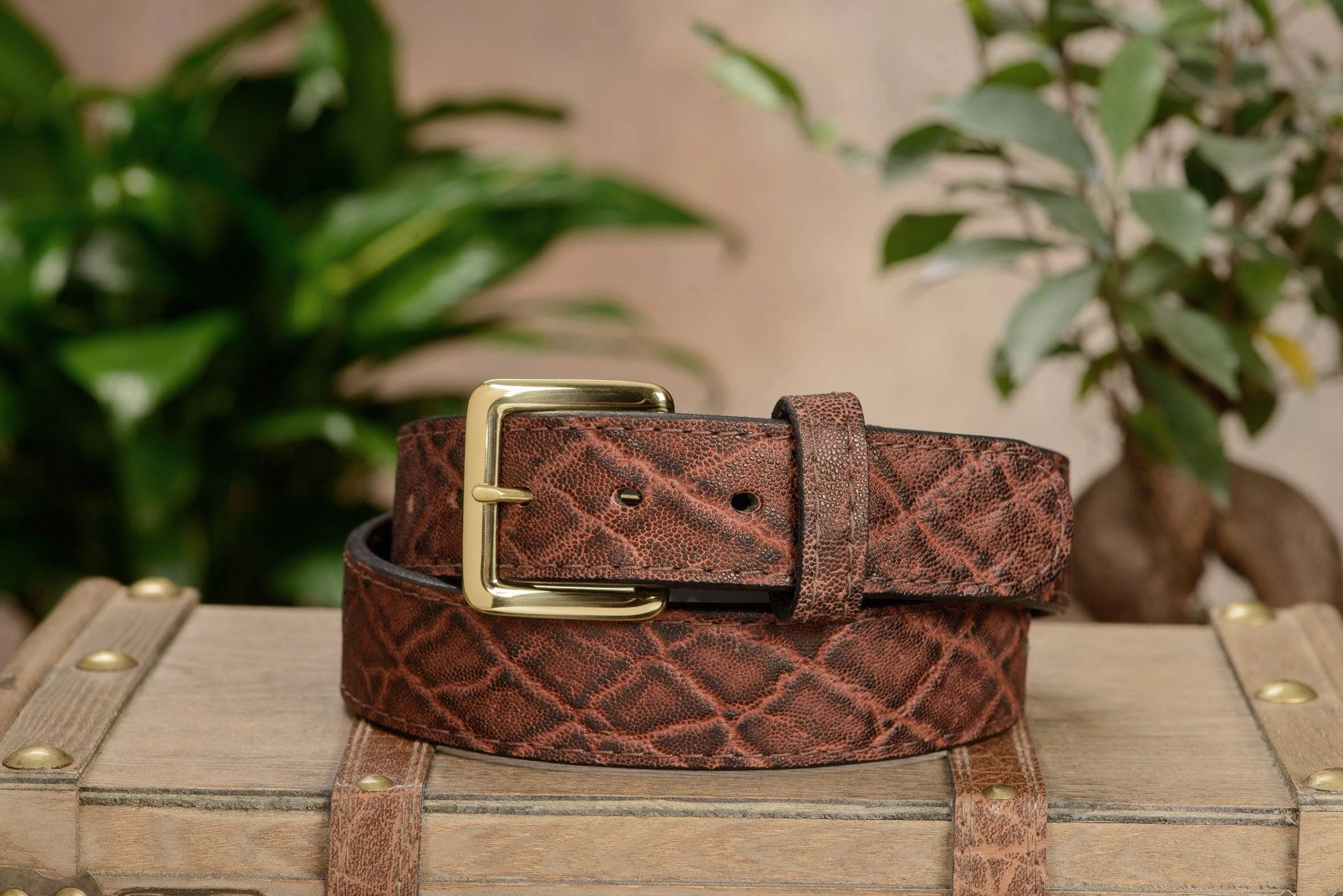 Men's Dragon Fire Elephant Leather Belt