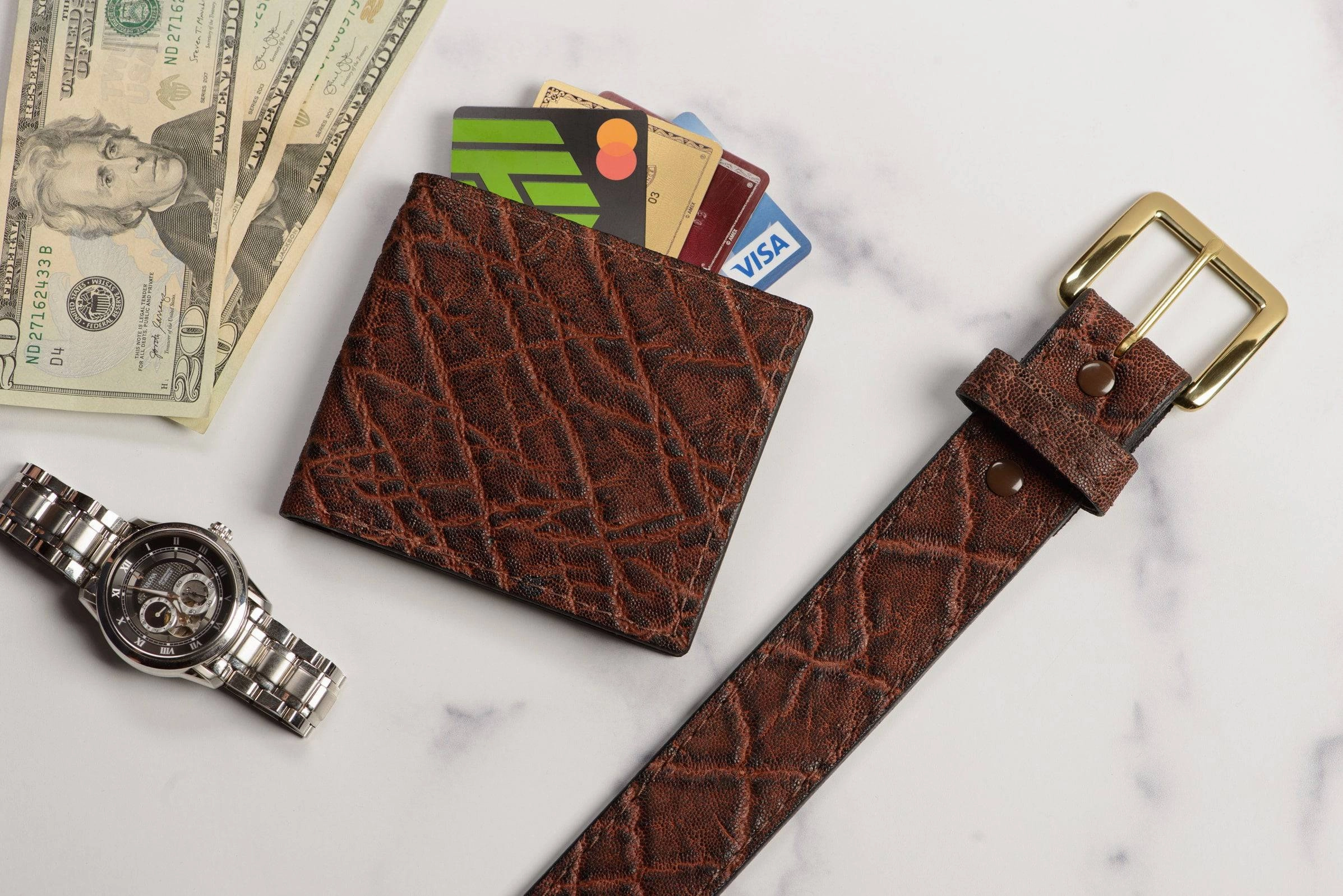 Men's Dragon Fire Elephant Leather Belt