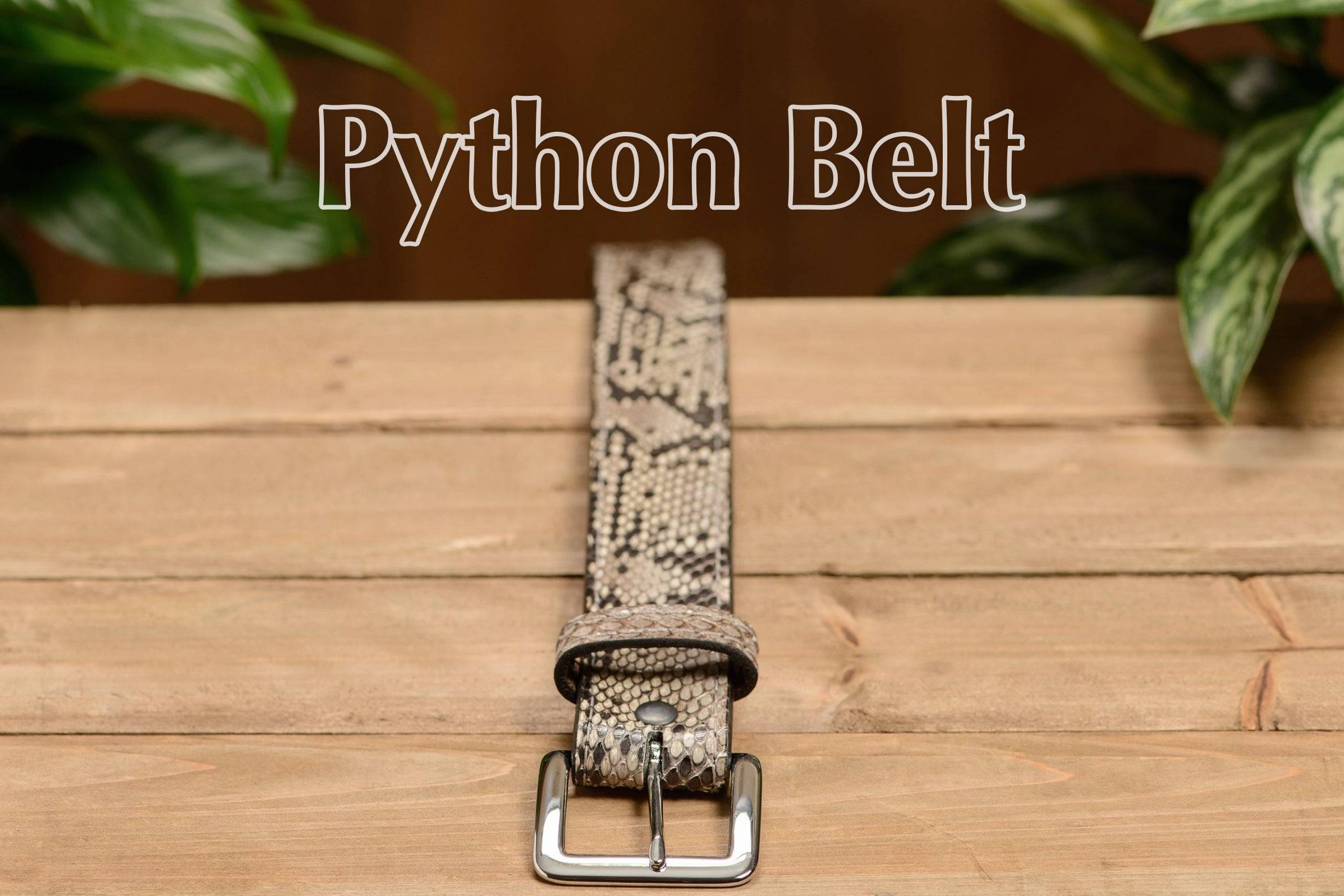 Men's Python Snakeskin Leather Belt