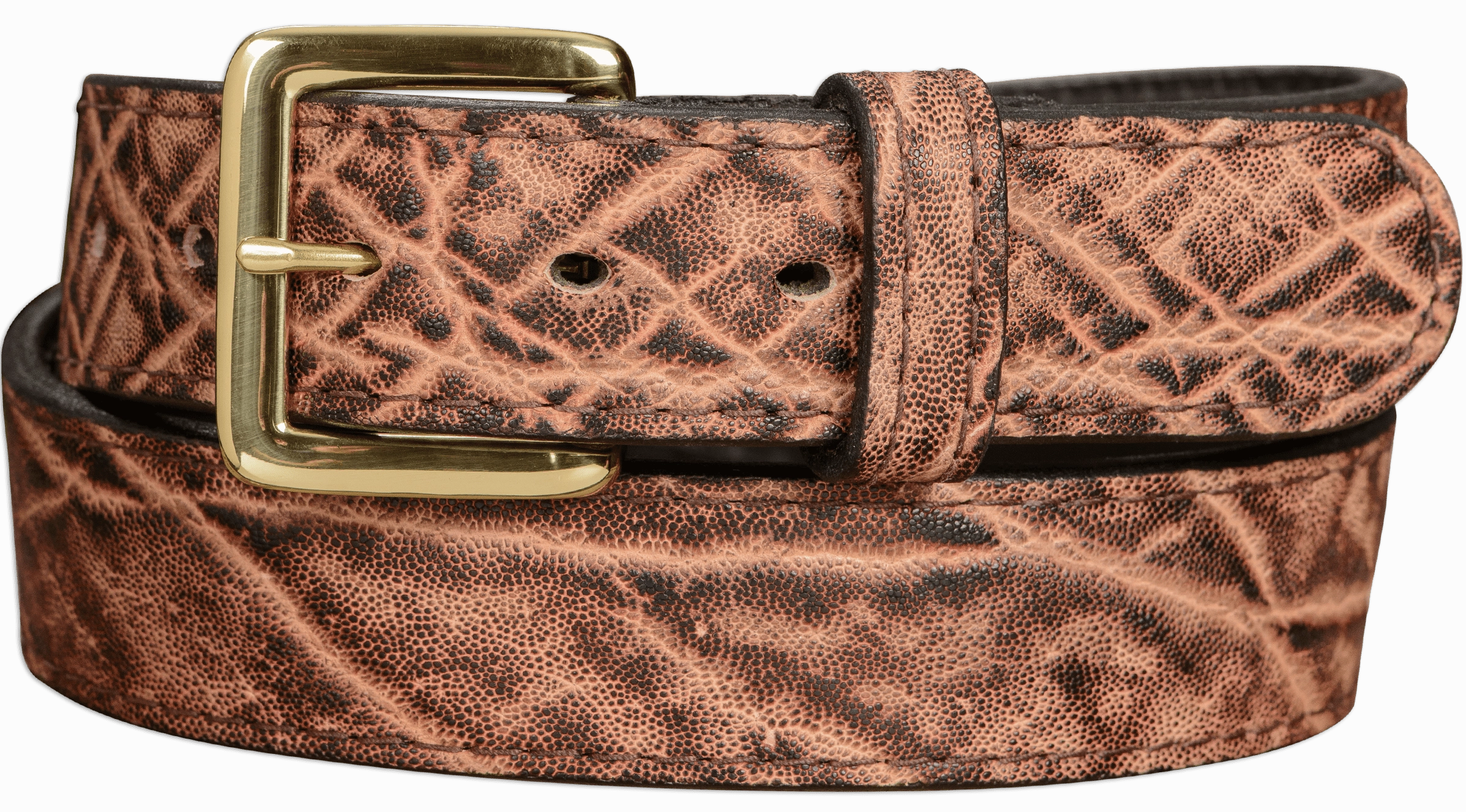 Men's Rustic Brown Elephant Leather Belt