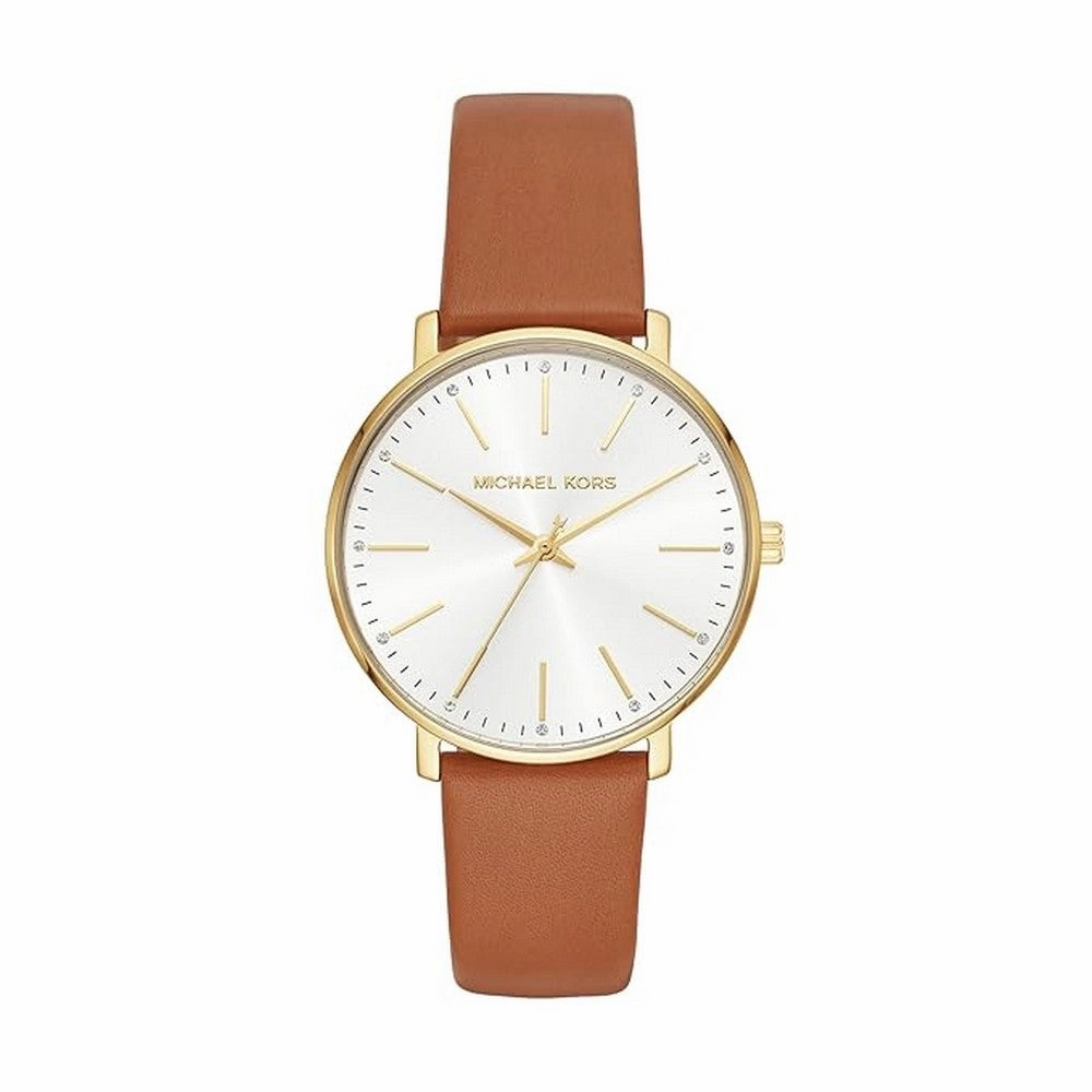 Michael Kors Leather Pyper Analog White Dial Women's Watch Mk2740