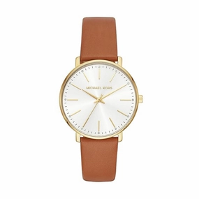 Michael Kors Leather Pyper Analog White Dial Women's Watch Mk2740