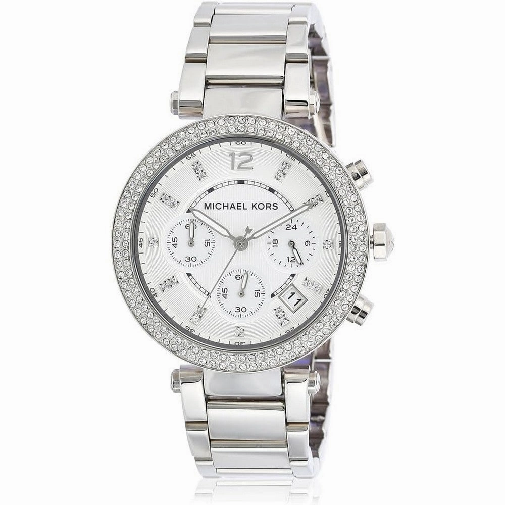 Michael Kors Parker Women's Watch  Stainless Steel and Pave Crystal Watch for Women with Steel  Leather  or Silicone Band