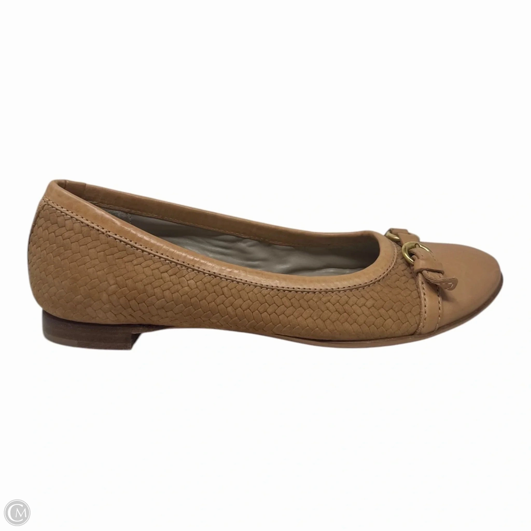 Monika Woven Cap Toe Shoes Flats By Agl In Tan, Size: 5.5