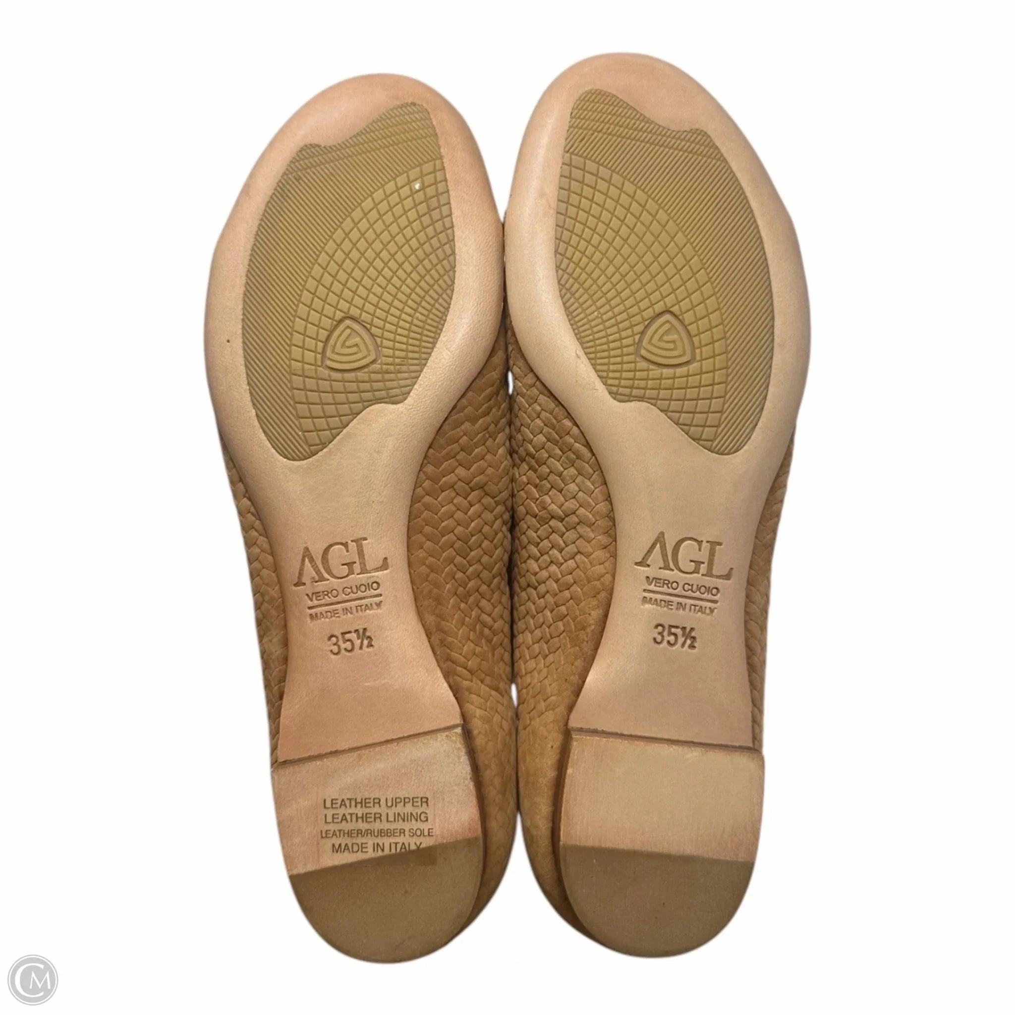 Monika Woven Cap Toe Shoes Flats By Agl In Tan, Size: 5.5