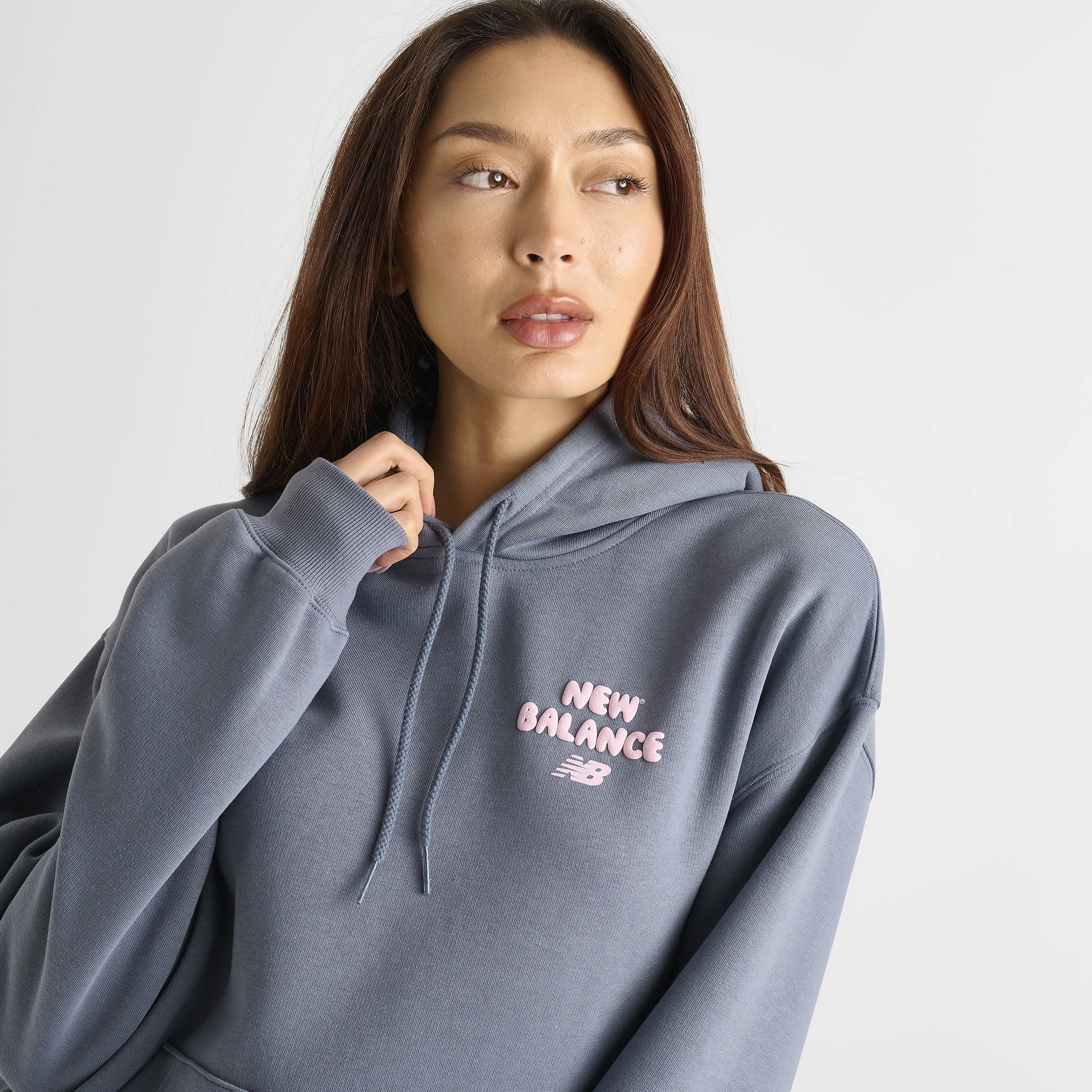 New Balance Women's Bubble Heart Hoodie / Dark Arctic