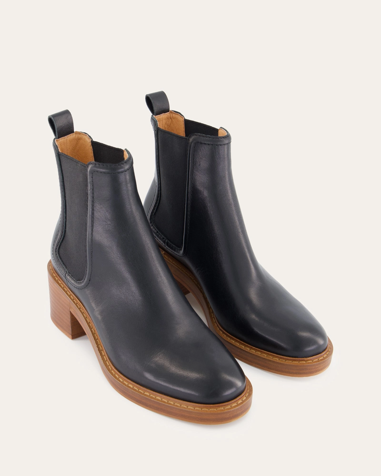 RYE MID ANKLE BOOTS BLACK LEATHER