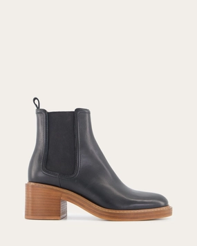 RYE MID ANKLE BOOTS BLACK LEATHER
