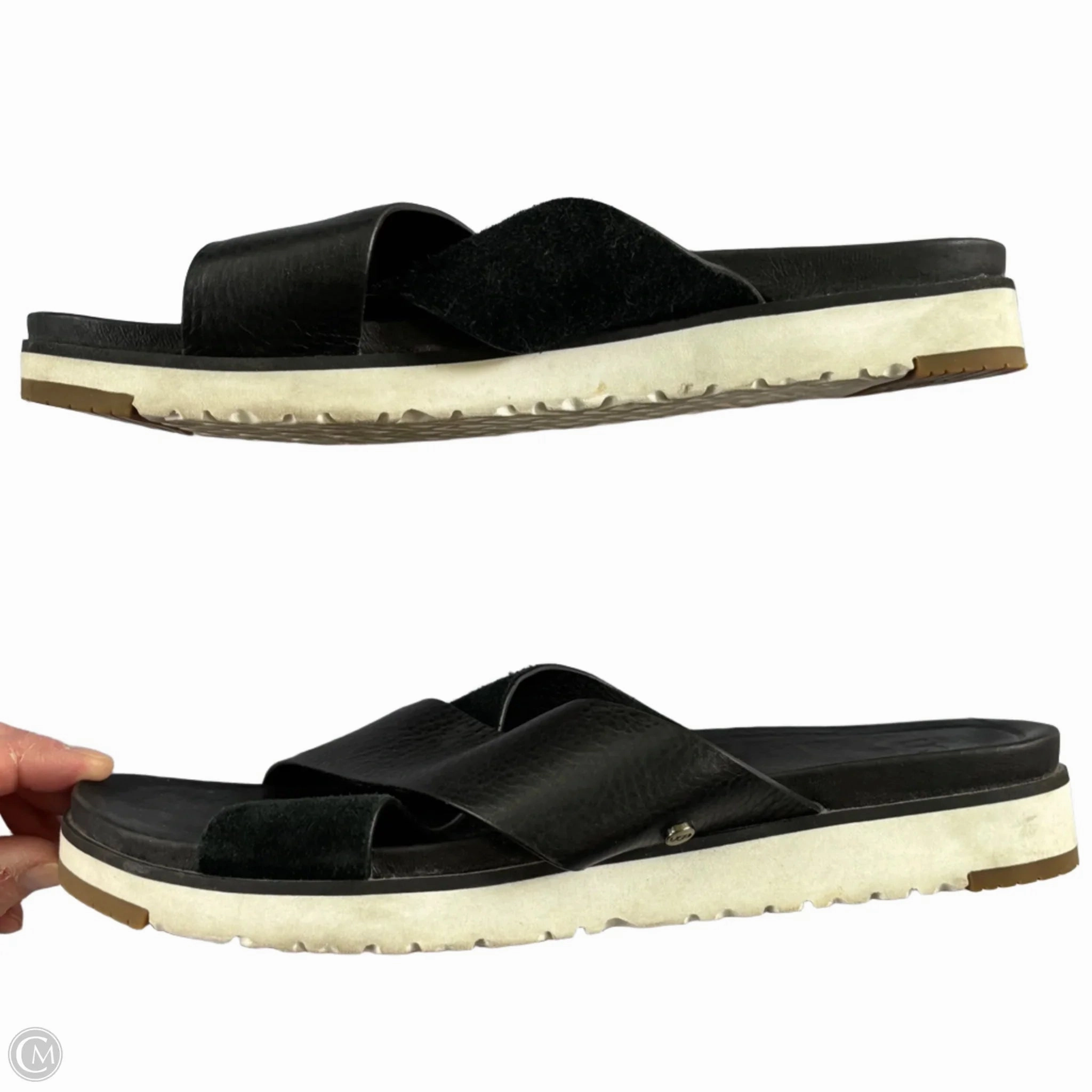 Sandals Designer By Ugg In Black, Size: 8