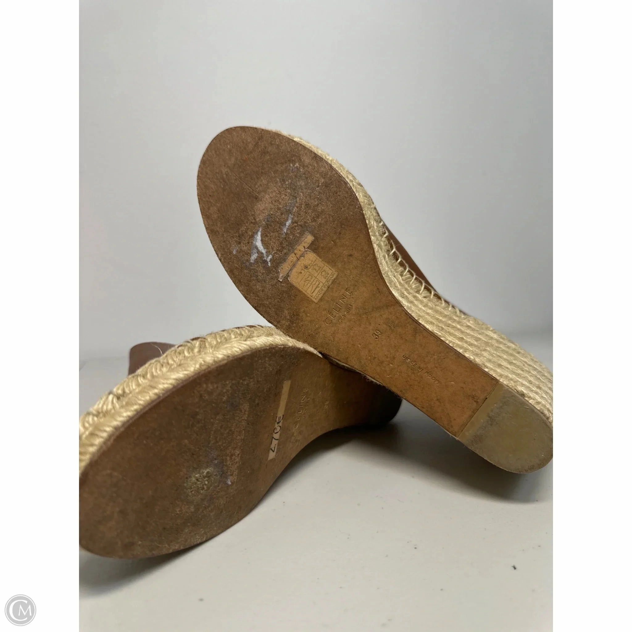 Sandals Luxury Designer By Celine In Brown, Size: 8.5