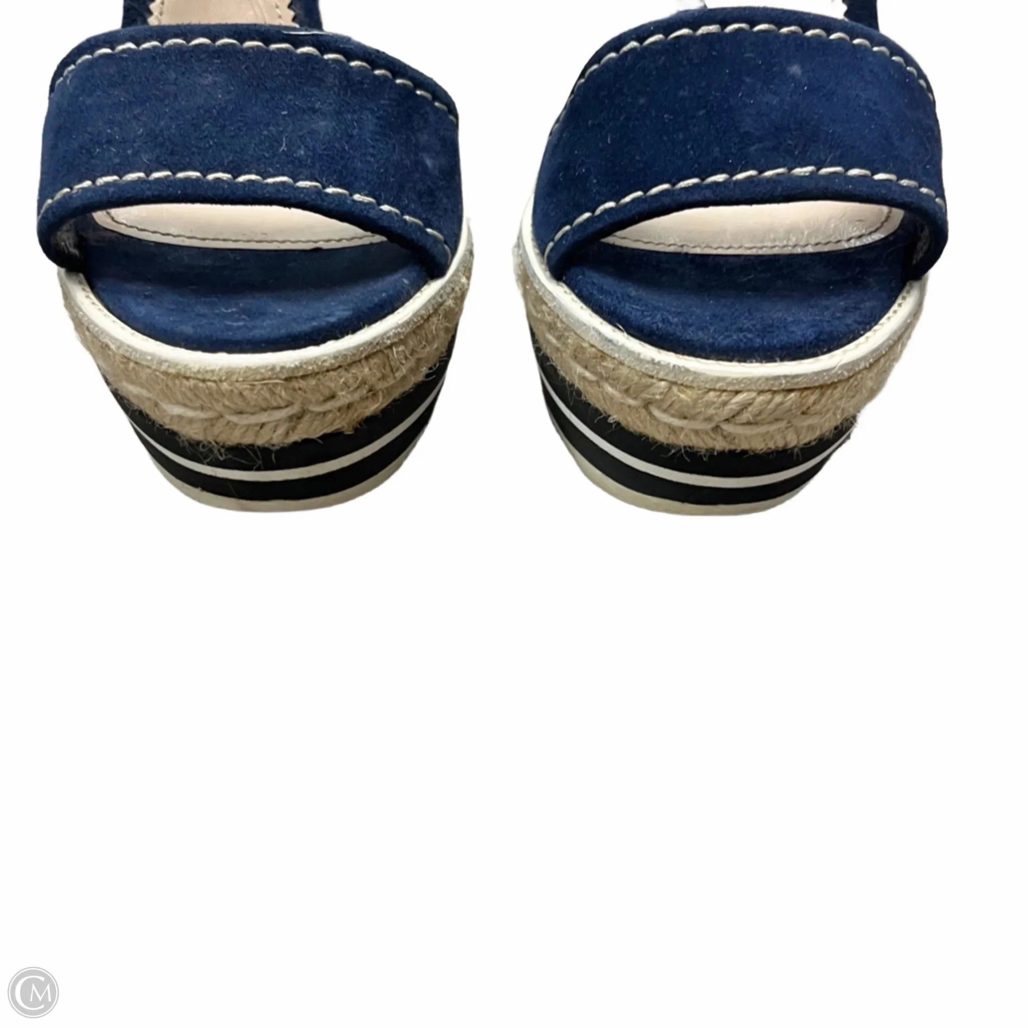 Sandals Luxury Designer By Prada In Blue, Size: 6.5