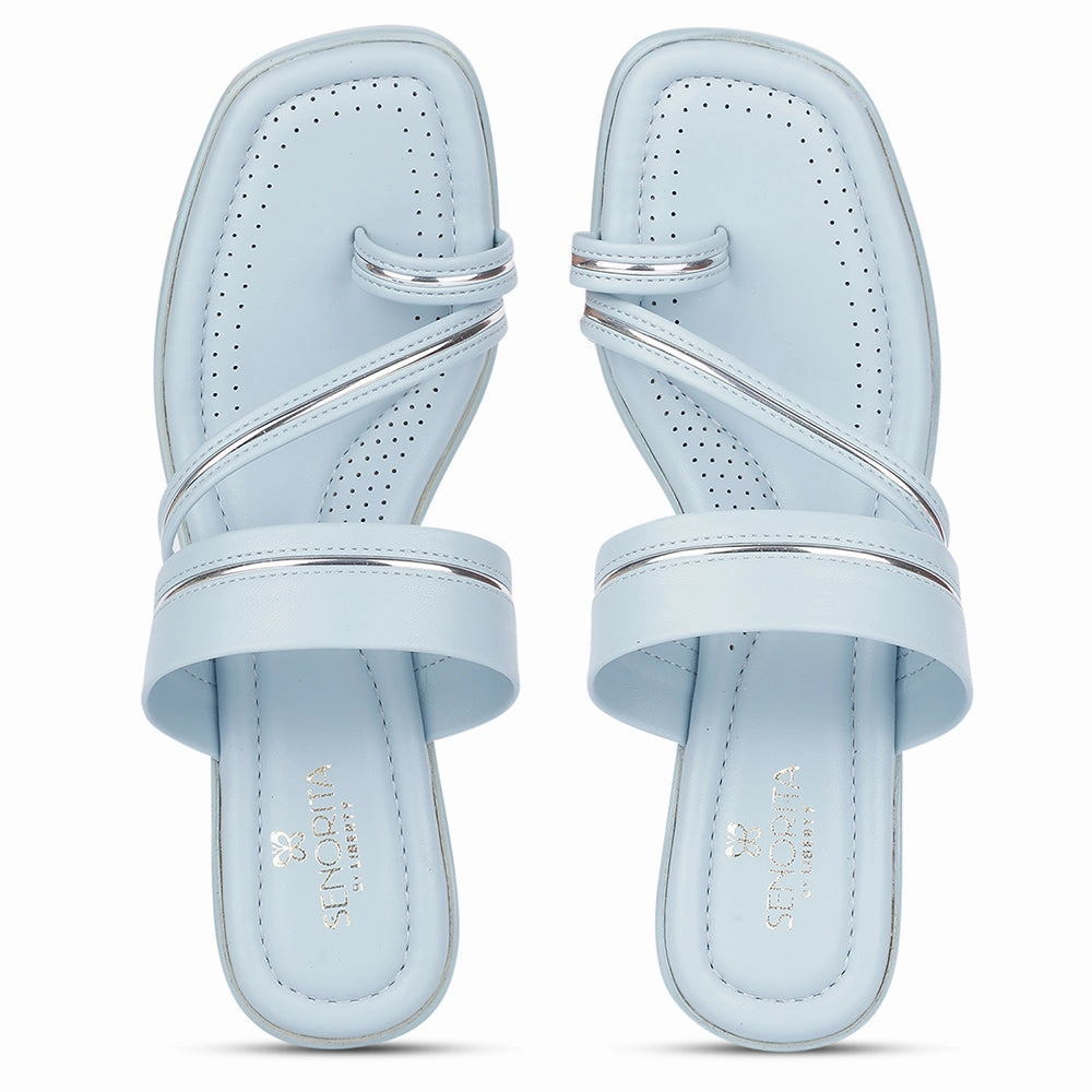 Senorita Casual S.Blue Block Heels For Women D839-03 By Liberty