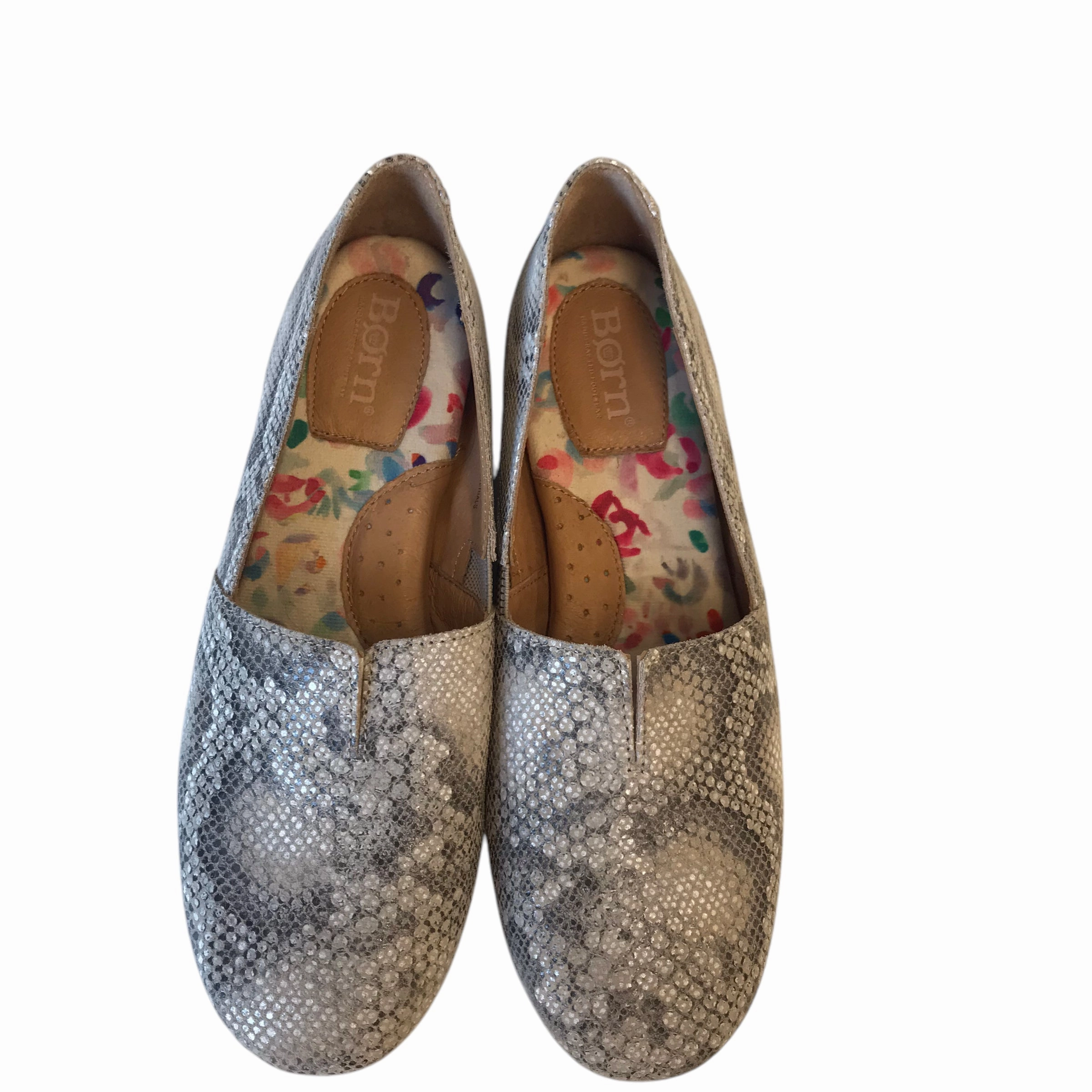Shoes Flats By Born In Snakeskin Print, Size:7.5