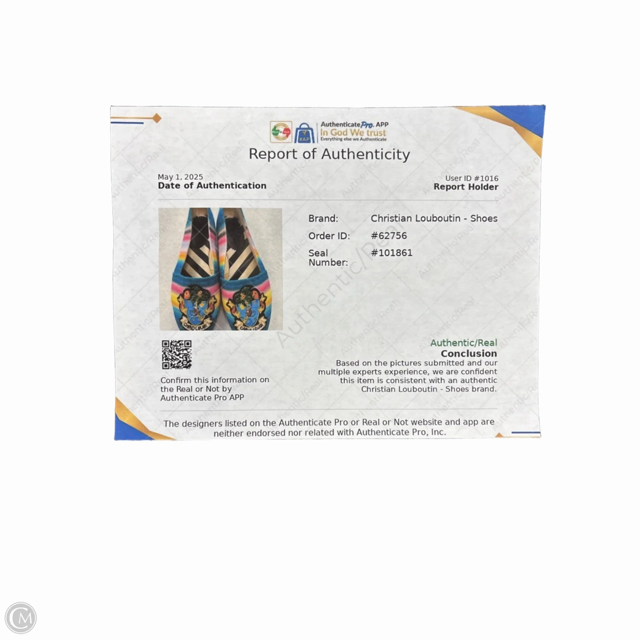 Shoes Luxury Designer By Christian Louboutin In Rainbow Print, Size: 7.5