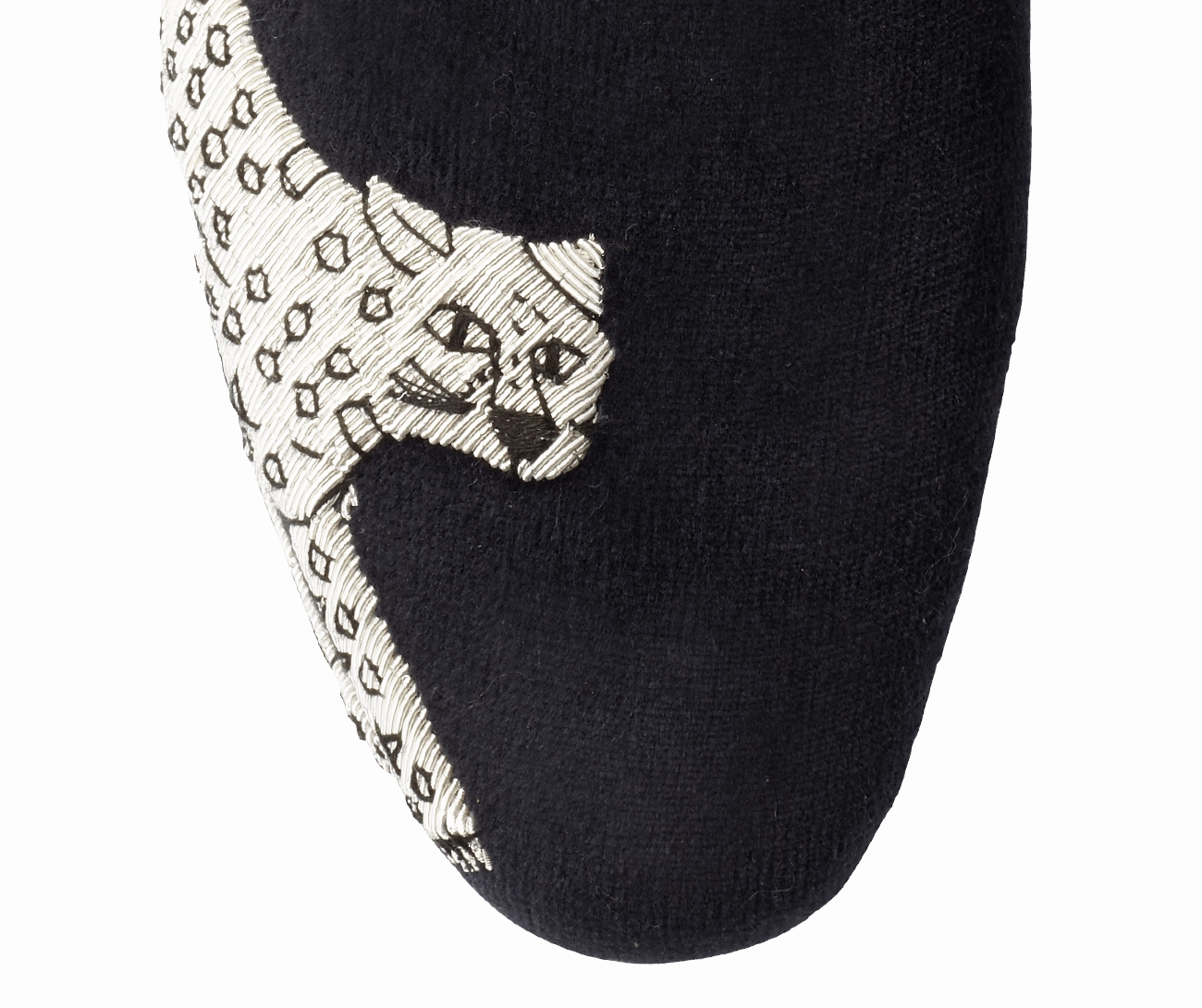 Silver Leopard Black Velvet