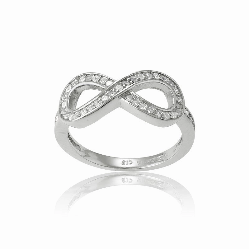 Sterling Silver CZ Infinity Ring - W-9545