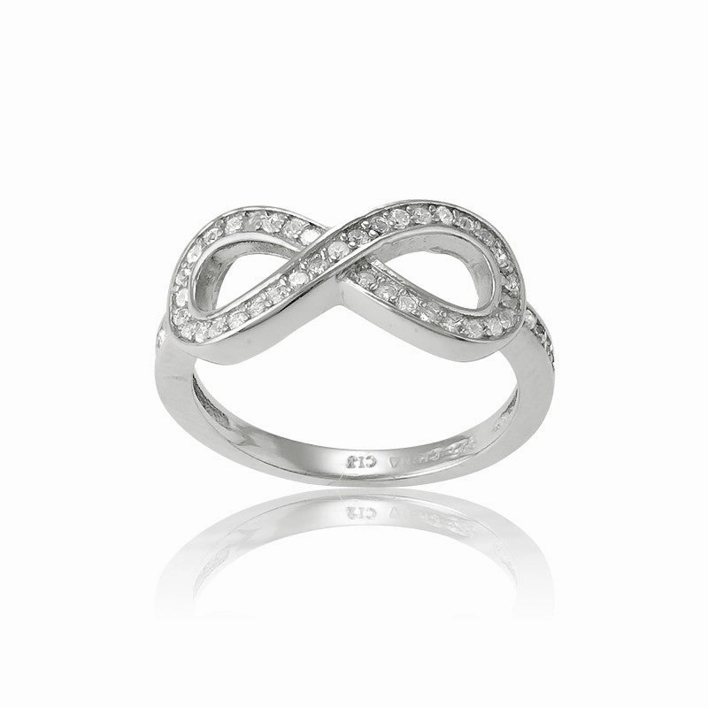 Sterling Silver CZ Infinity Ring - W-9545
