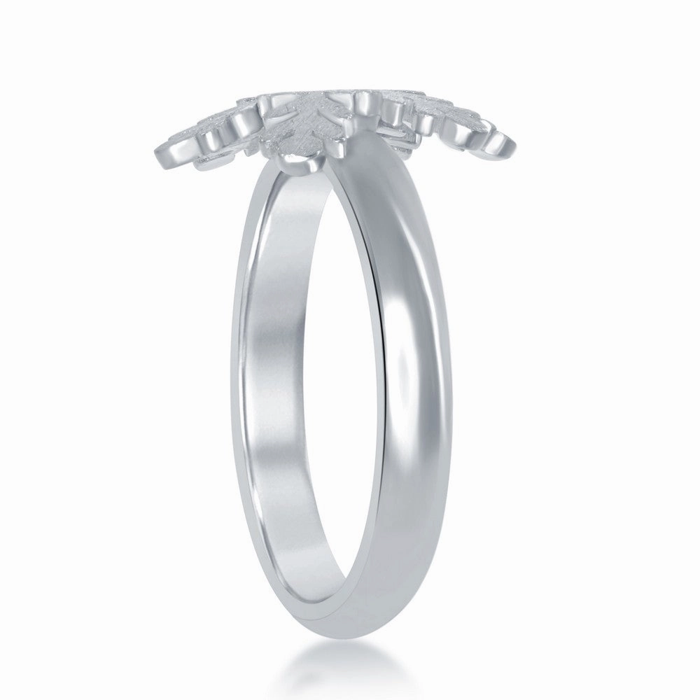 Sterling Silver Snowflake Ring - W-1799